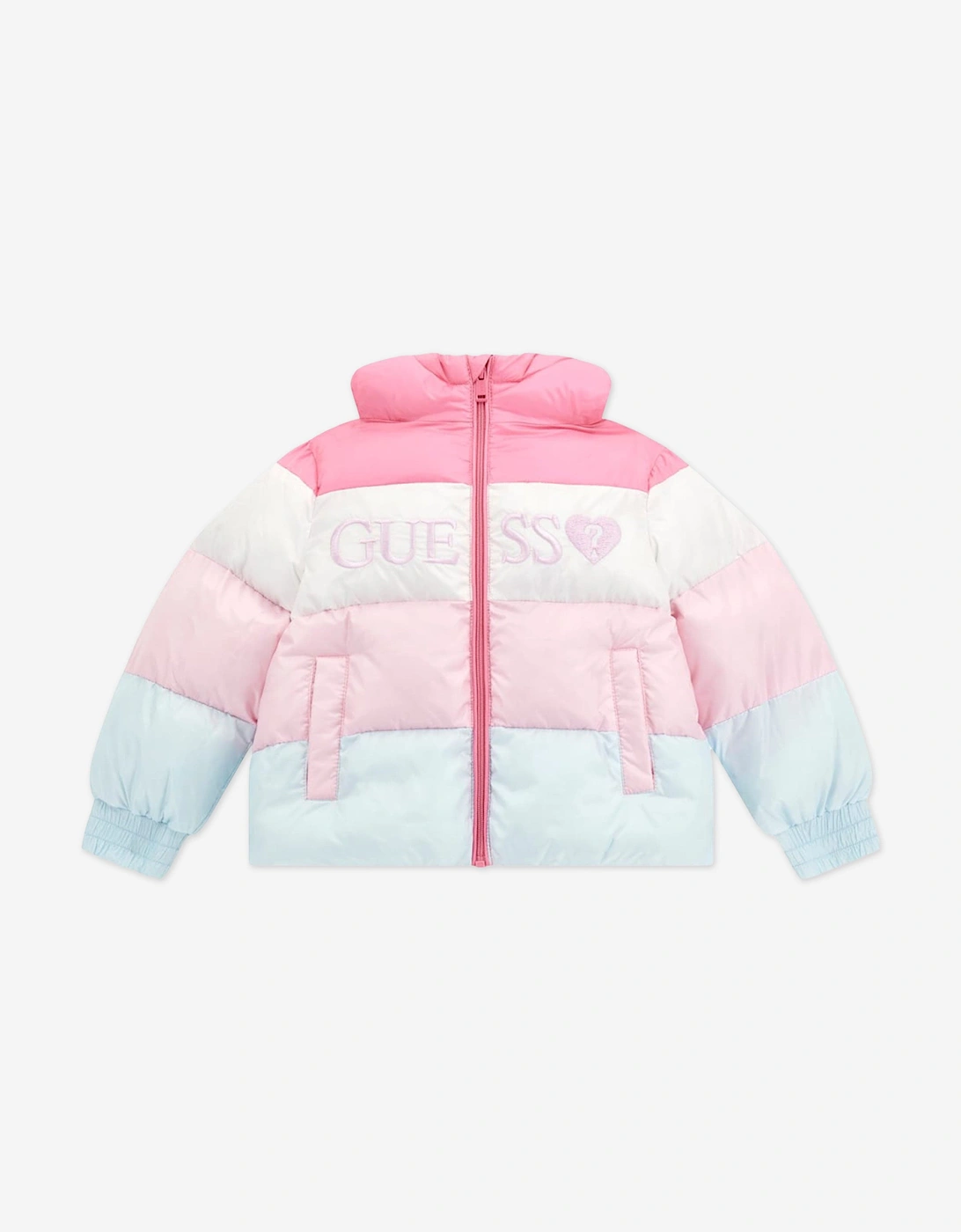 Girls Hooded Puffer Jacket in Multicolour, 5 of 4