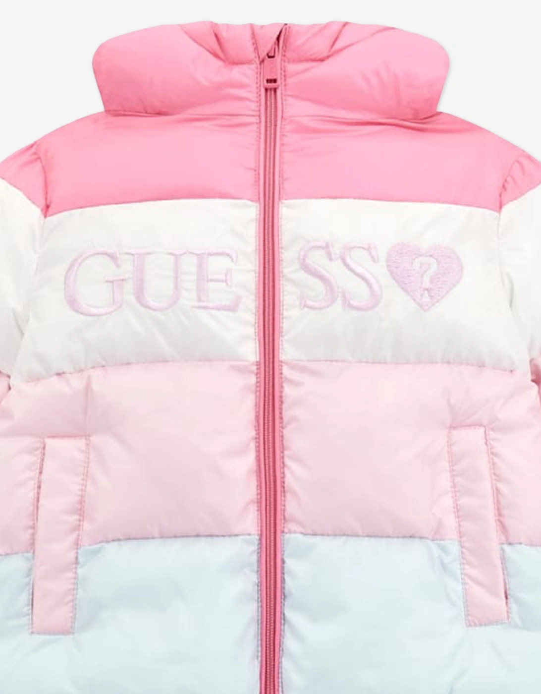 Girls Hooded Puffer Jacket in Multicolour