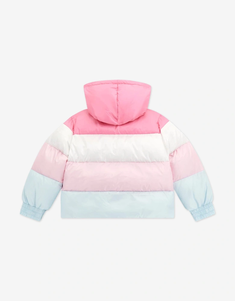 Girls Hooded Puffer Jacket in Multicolour