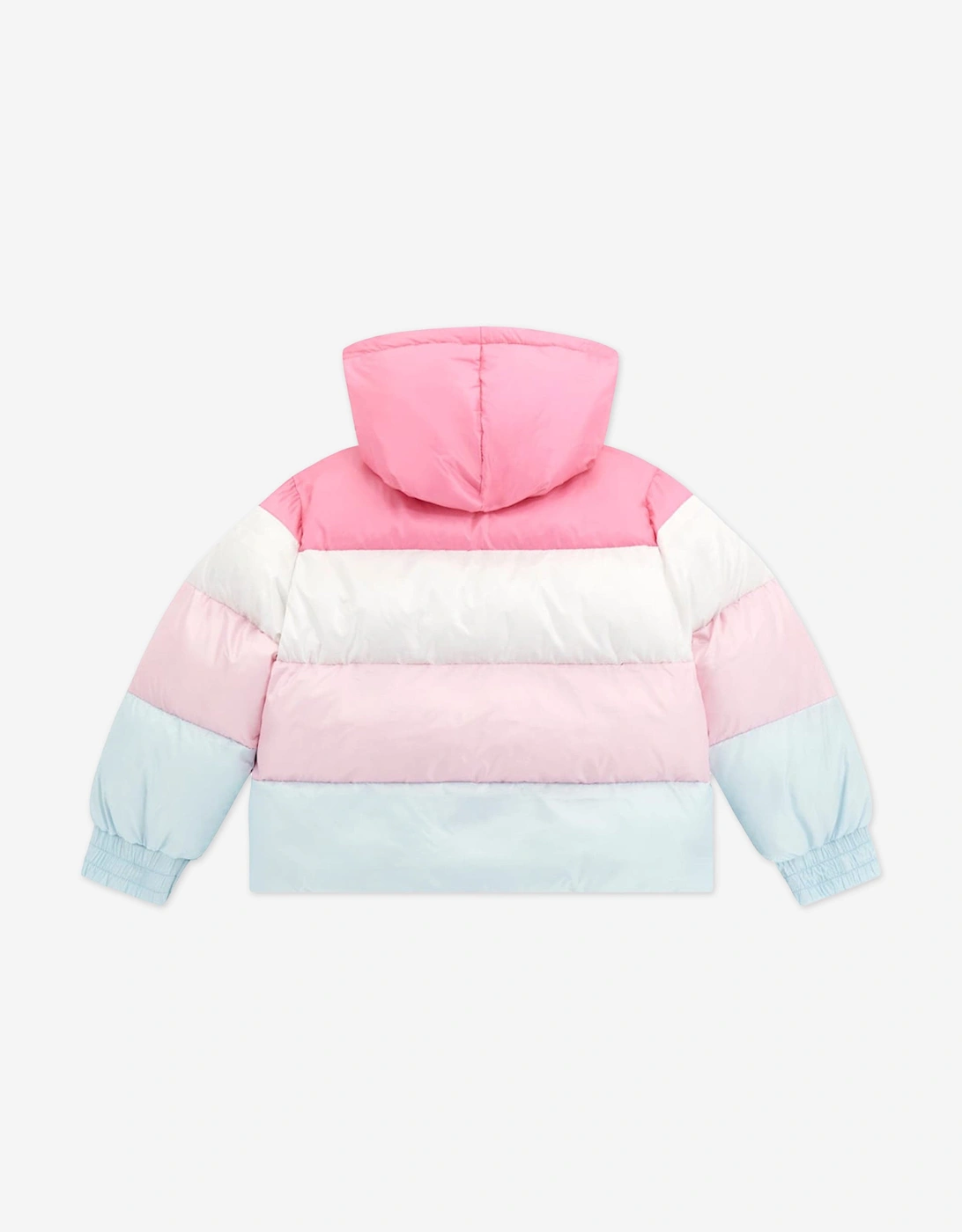 Girls Hooded Puffer Jacket in Multicolour