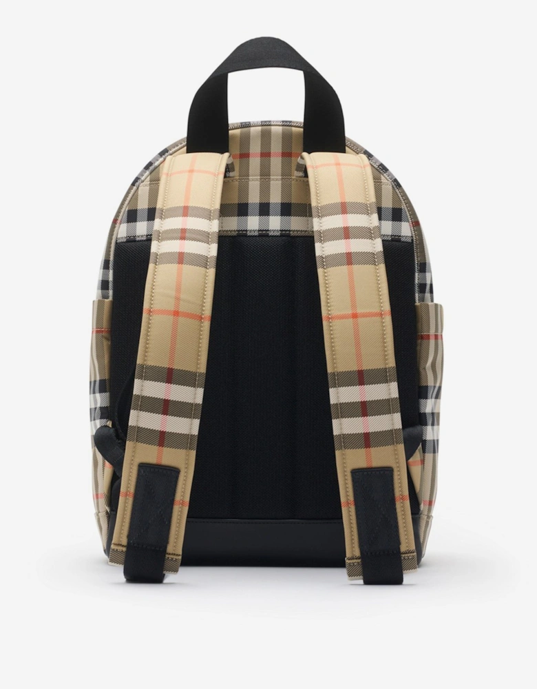 Kids Huey Check Backpack in Beige (23cm)