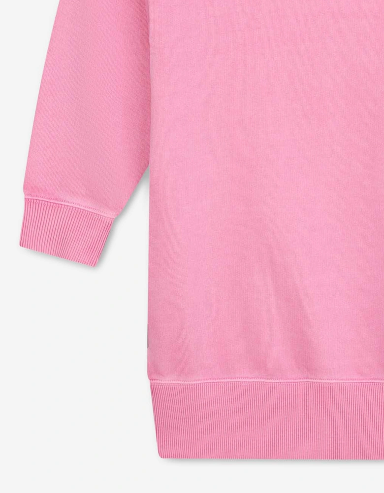 Girls Smiley World Hooded Sweater Dress in Pink