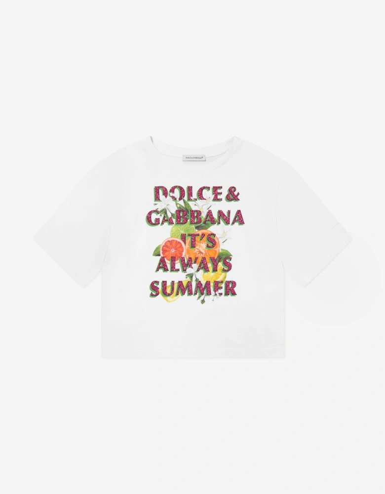 Girls It's Always Summer T-Shirt in White
