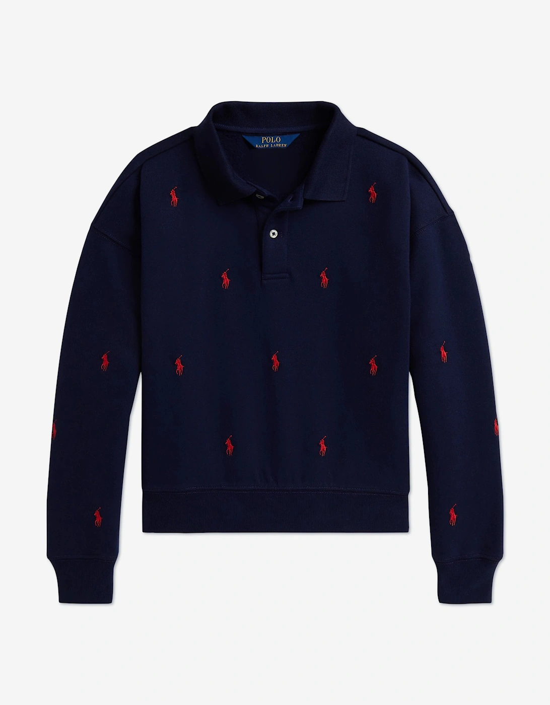 Girl's Ralph Lauren Girls Logo Sweatahirt in Navy - Blue - Size: 7 yrs s