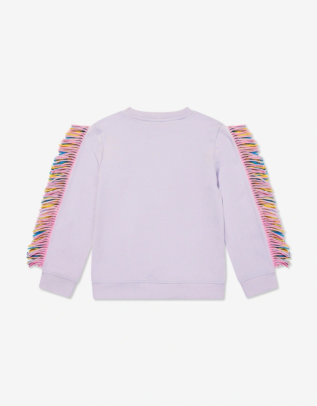 Girls Fringed Star Sweatshirt in Purple