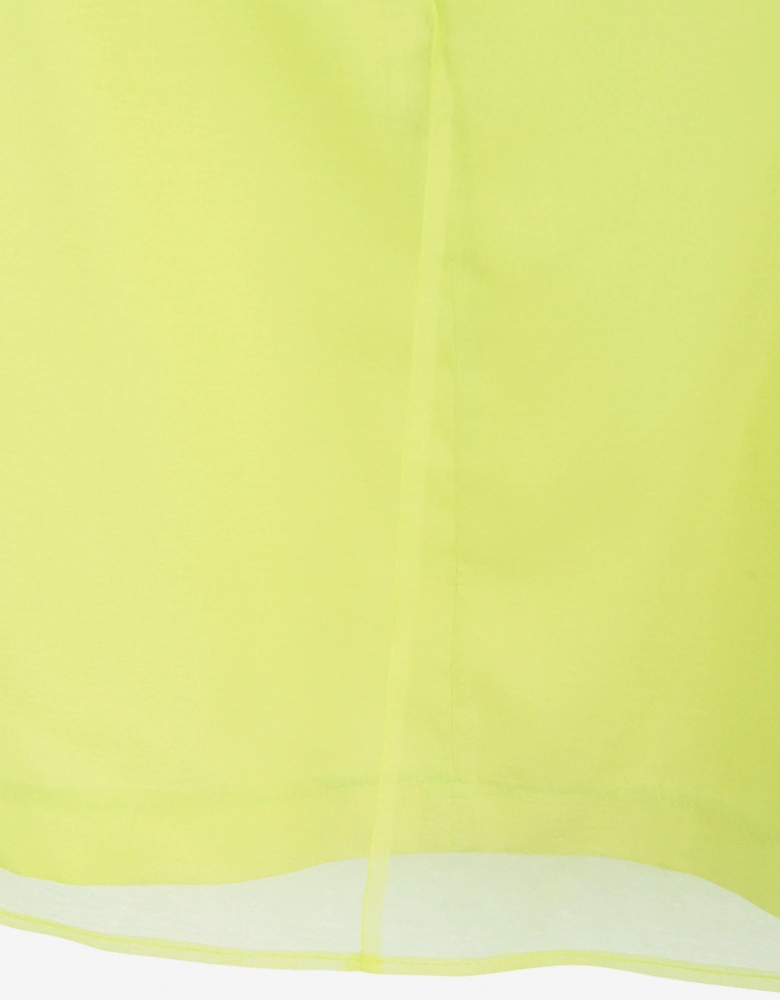 Girls Organza Ruffle Sleeve Dress in Yellow