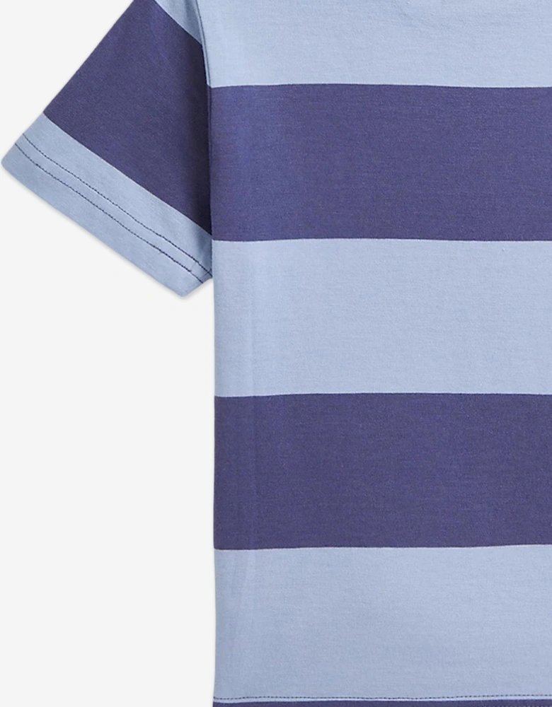 Boys Striped Jersey T-Shirt in Blue