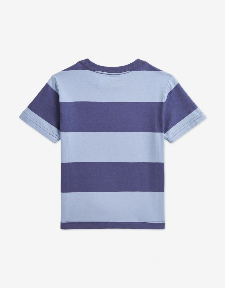 Boys Striped Jersey T-Shirt in Blue