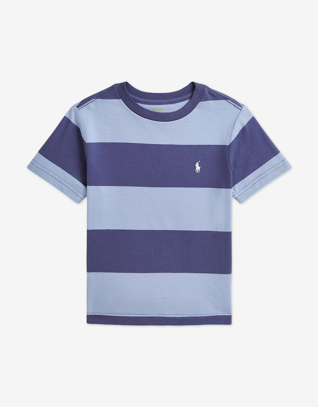 Boys Striped Jersey T-Shirt in Blue, 6 of 5