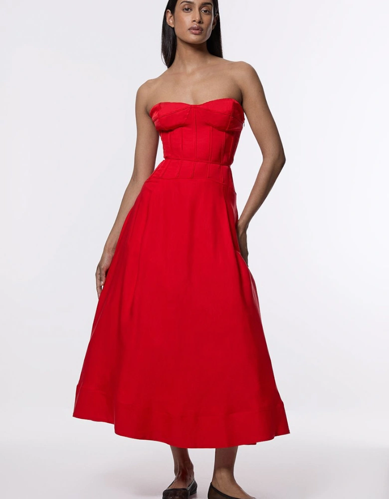 Viscose Linen Corset Prom Dress