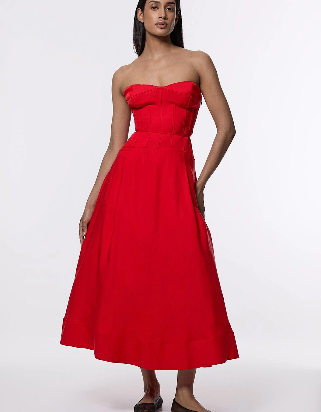Viscose Linen Corset Prom Dress, 2 of 1