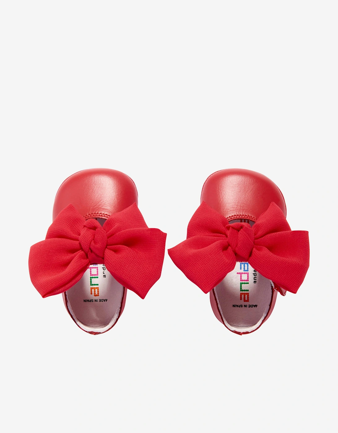Baby Girls Leather Bow Shoes in Red