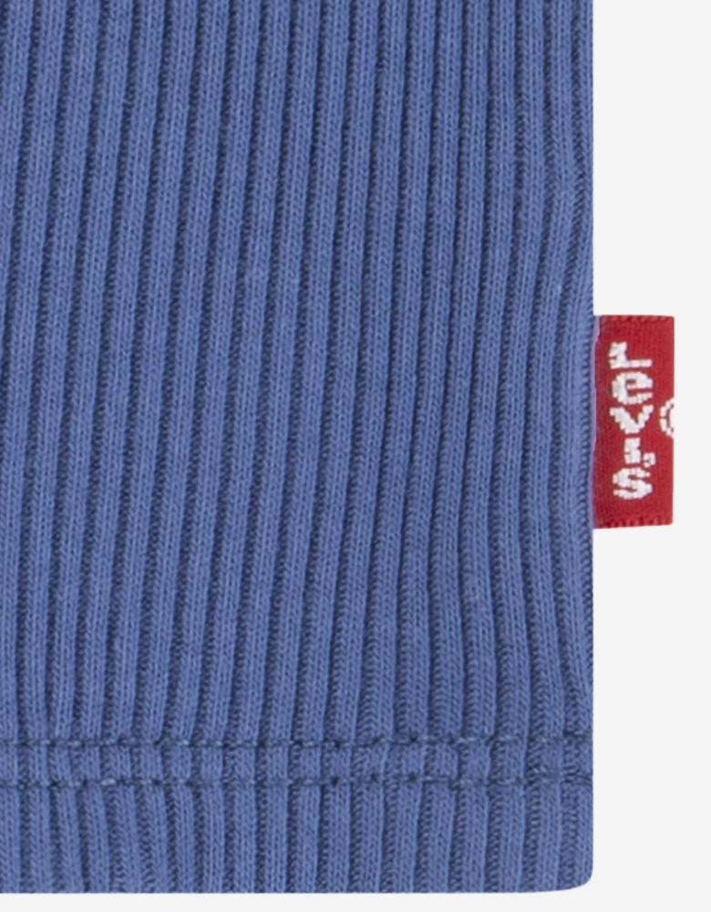 Girls Meet and Greet Ribbed Tank Top in Navy