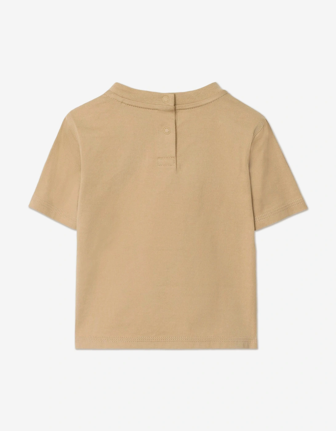 Baby Boys Mini Cedar Check Tape T-Shirt in Beige