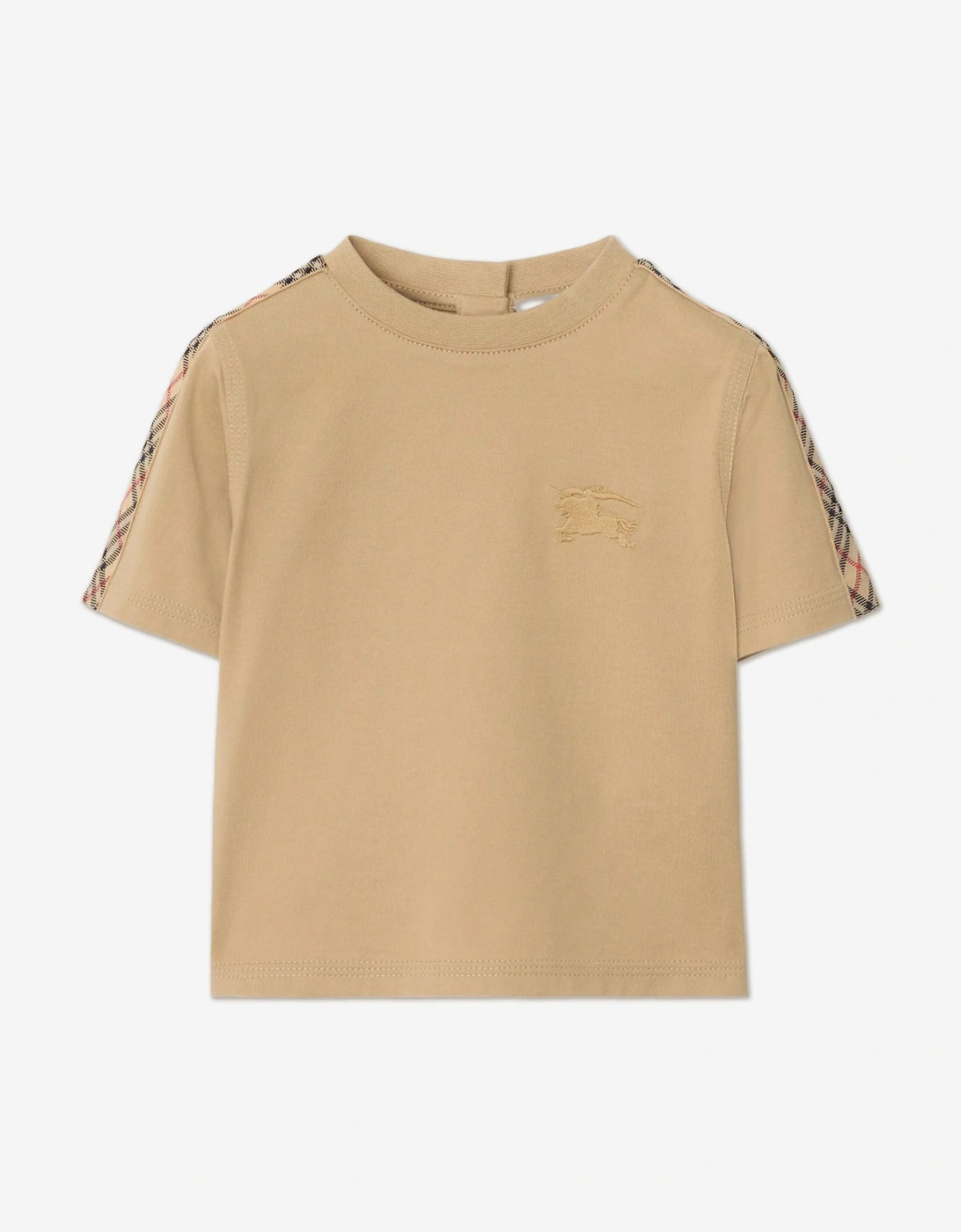 Baby Boys Mini Cedar Check Tape T-Shirt in Beige, 5 of 4