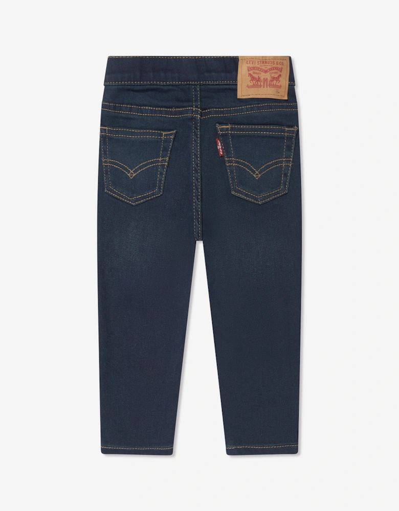 Baby Boys Skinny Dobby Pull On Jeans in Blue