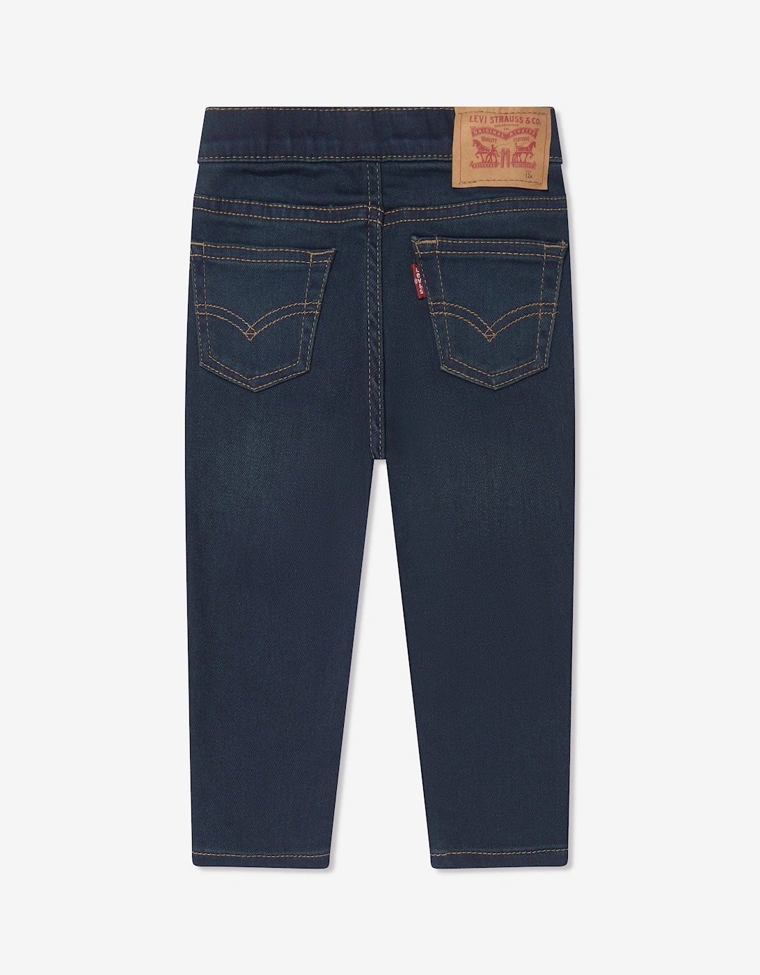 Baby Boys Skinny Dobby Pull On Jeans in Blue