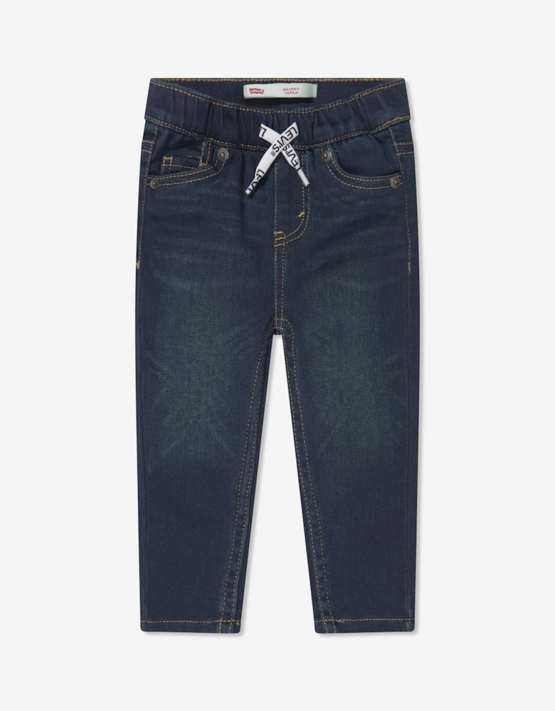 Baby Boys Skinny Dobby Pull On Jeans in Blue