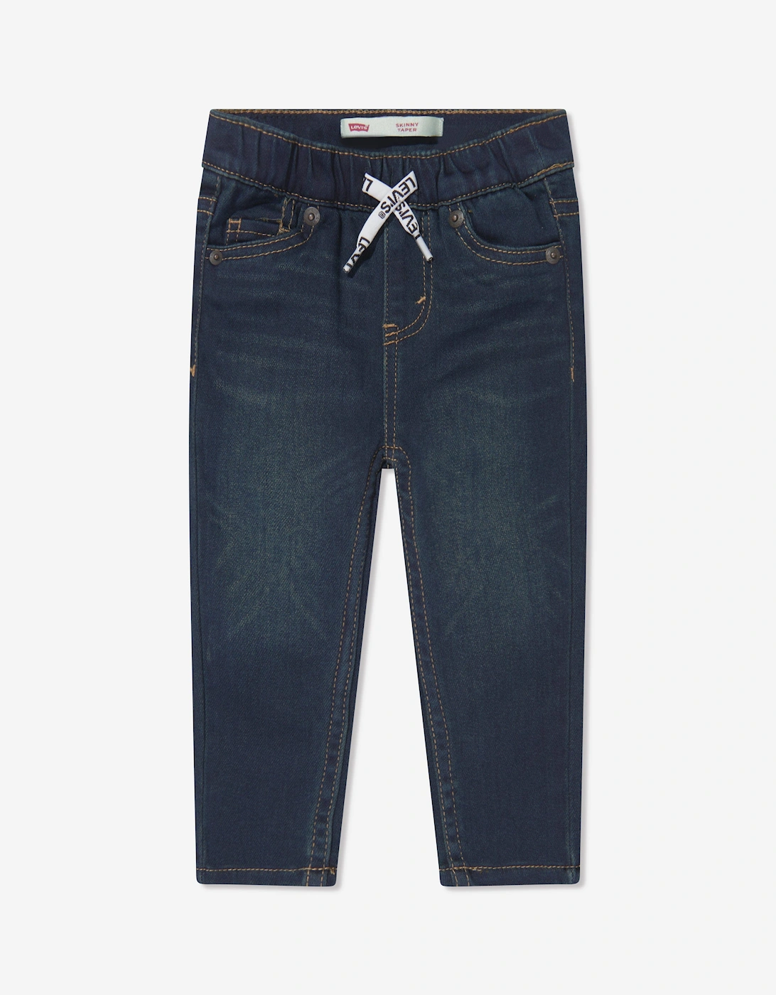Baby Boys Skinny Dobby Pull On Jeans in Blue, 5 of 4