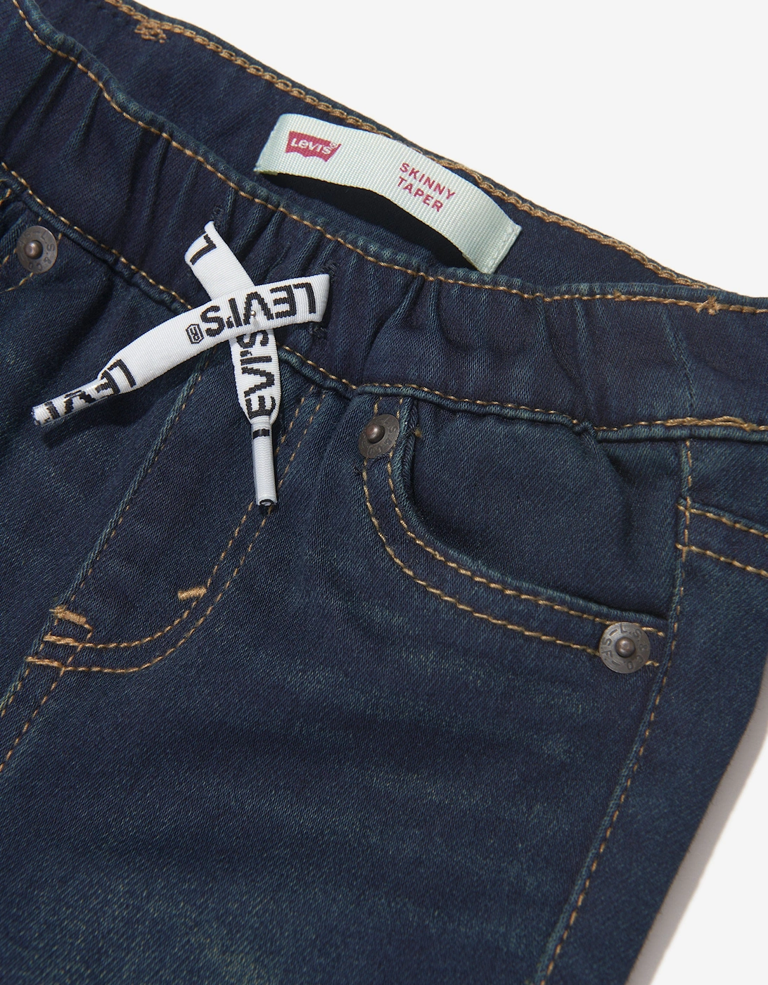 Baby Boys Skinny Dobby Pull On Jeans in Blue