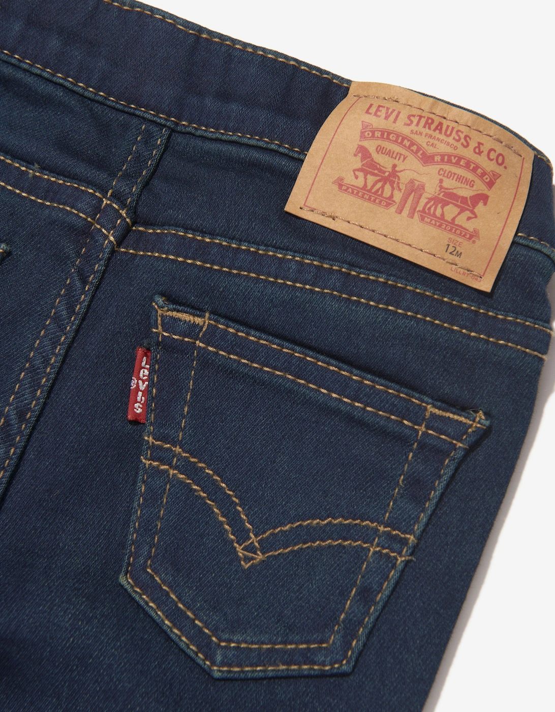 Baby Boys Skinny Dobby Pull On Jeans in Blue