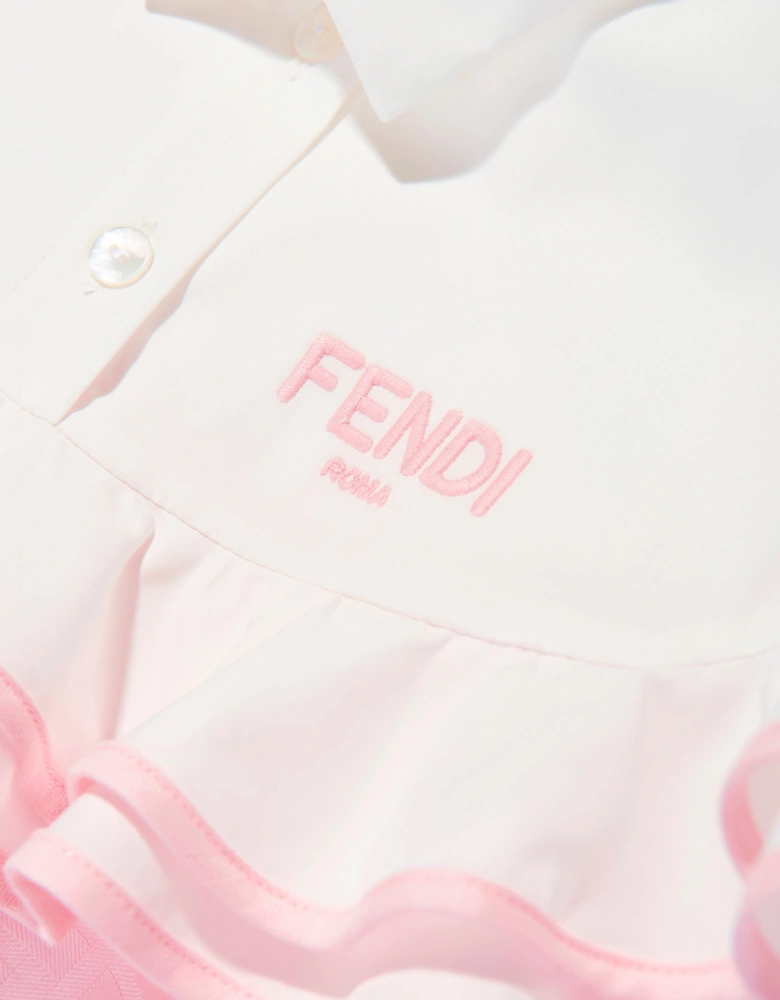 Girls FF Jacquard Dress in Pink