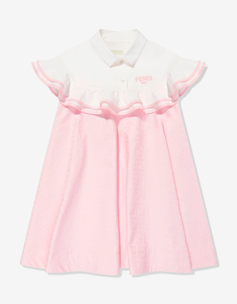 Girls FF Jacquard Dress in Pink