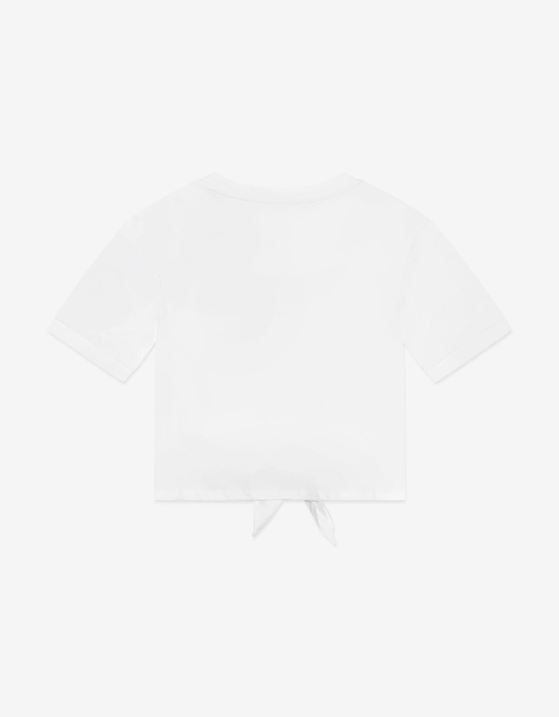 Girls Logo Tie Front T-Shirt in White