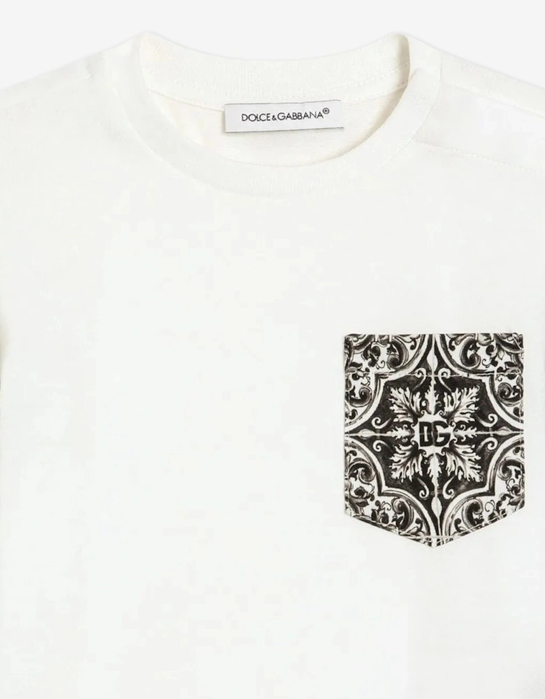 Baby Boys Majolica Pocket T-Shirt in White