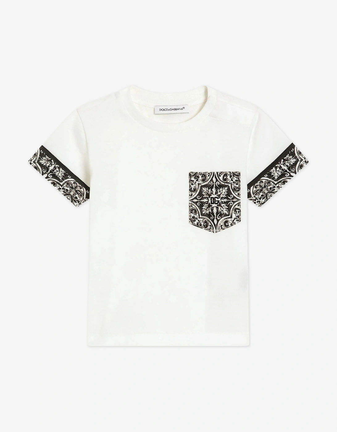 Baby Boys Majolica Pocket T-Shirt in White, 5 of 4