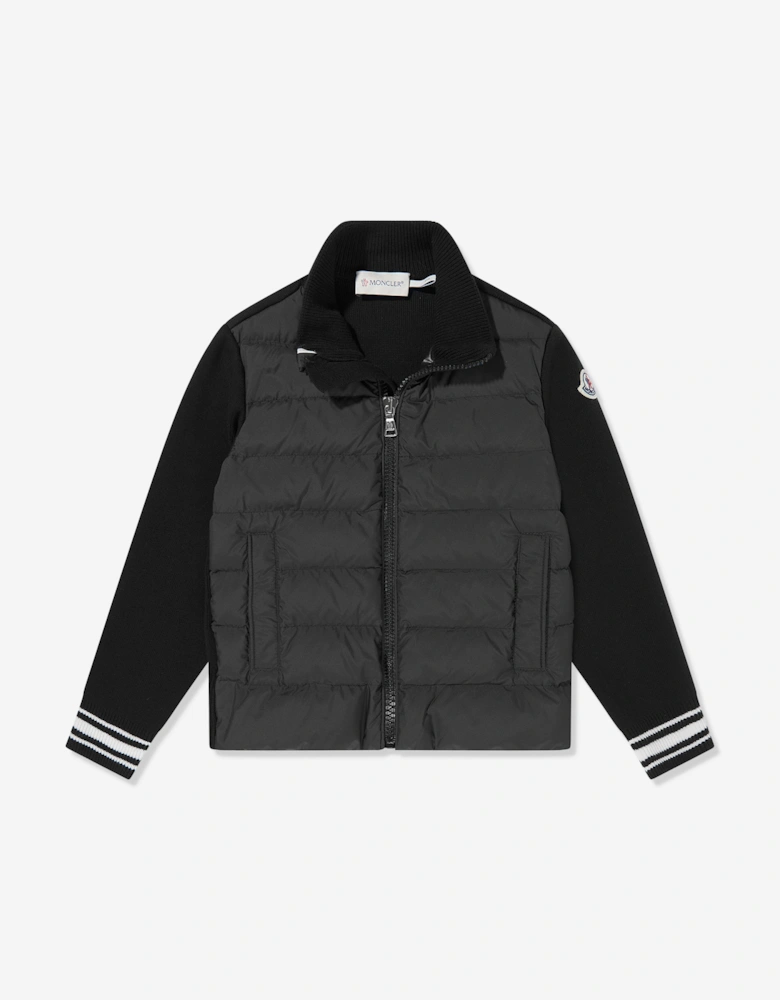 Boys Down Padded Cardigan in Black