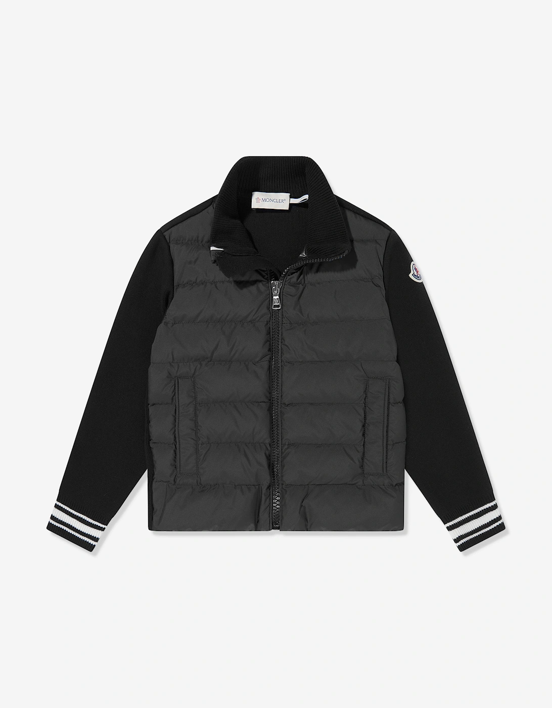 Boys Down Padded Cardigan in Black, 5 of 4
