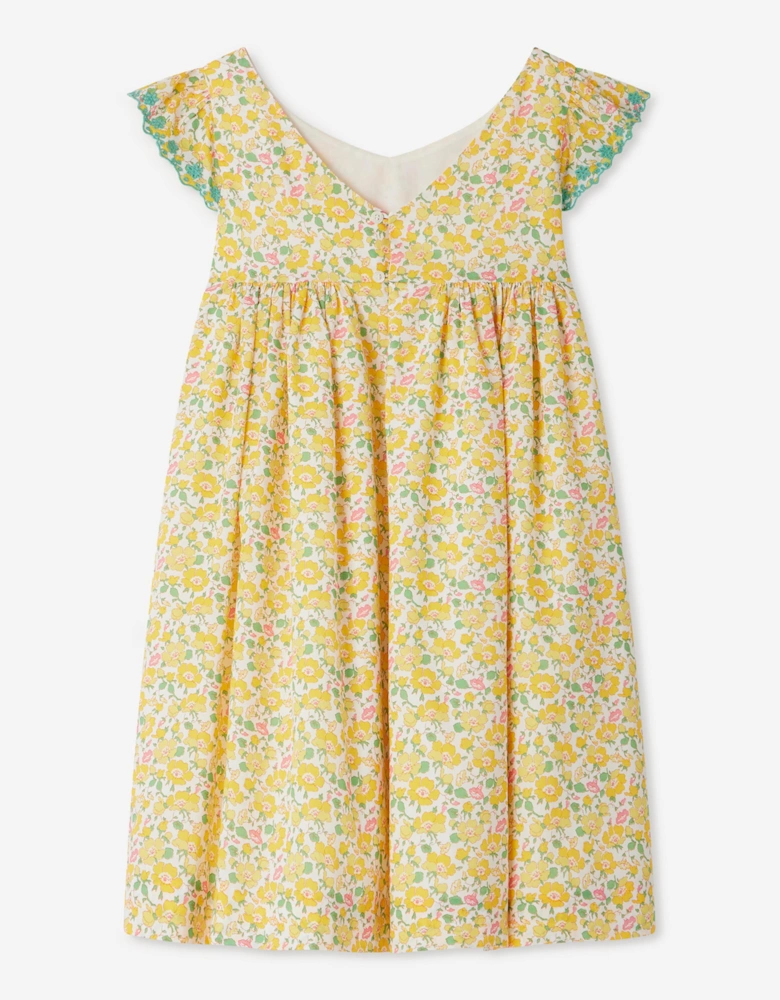 Girls Floral Emina Dress in Yellow
