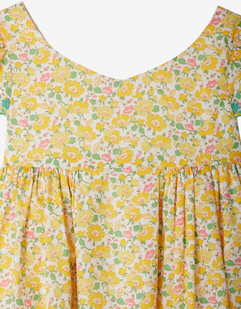 Girls Floral Emina Dress in Yellow