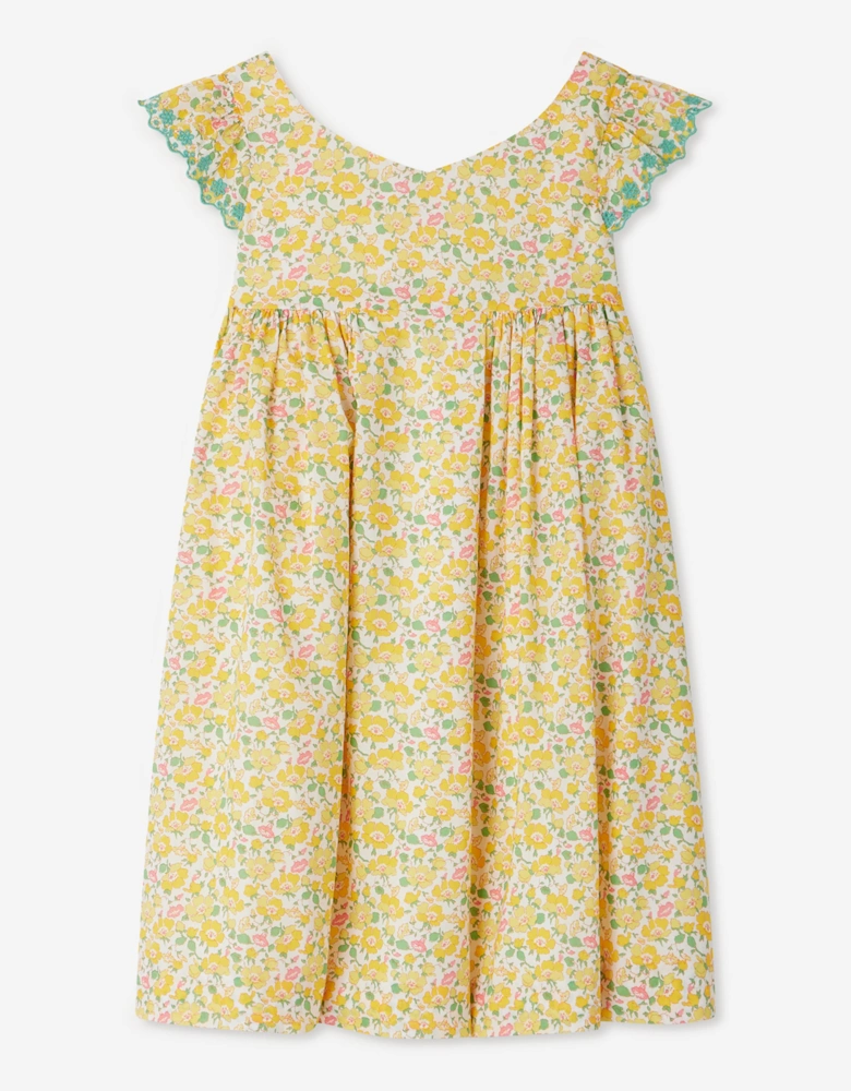 Girls Floral Emina Dress in Yellow
