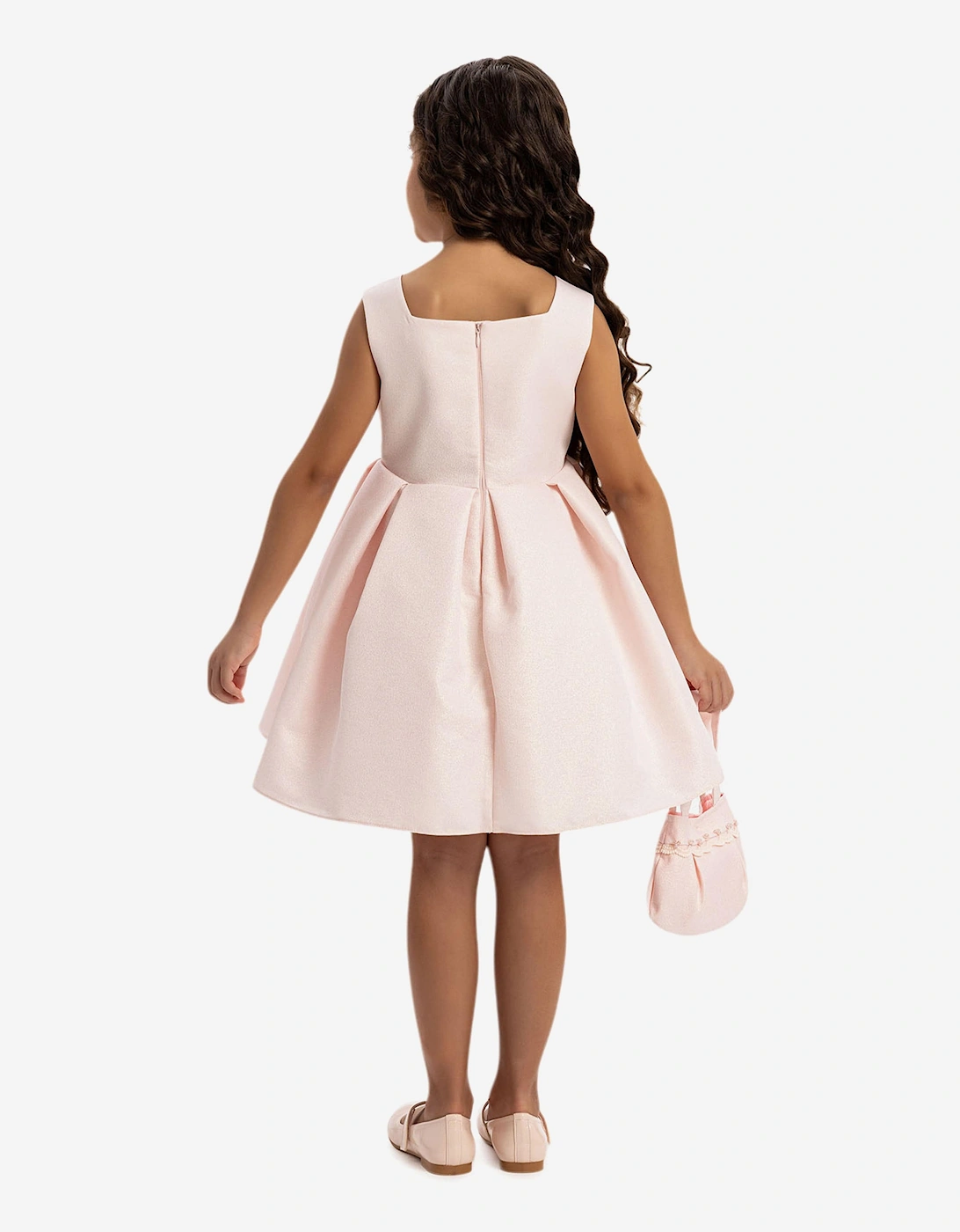 Girls Dress with Bolero and Matching Bag in Pink