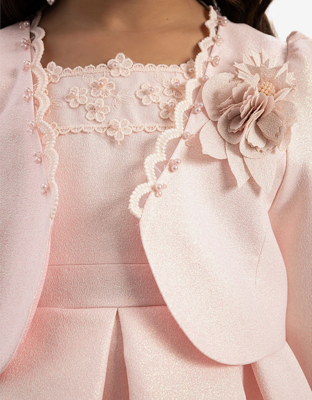 Girls Dress with Bolero and Matching Bag in Pink