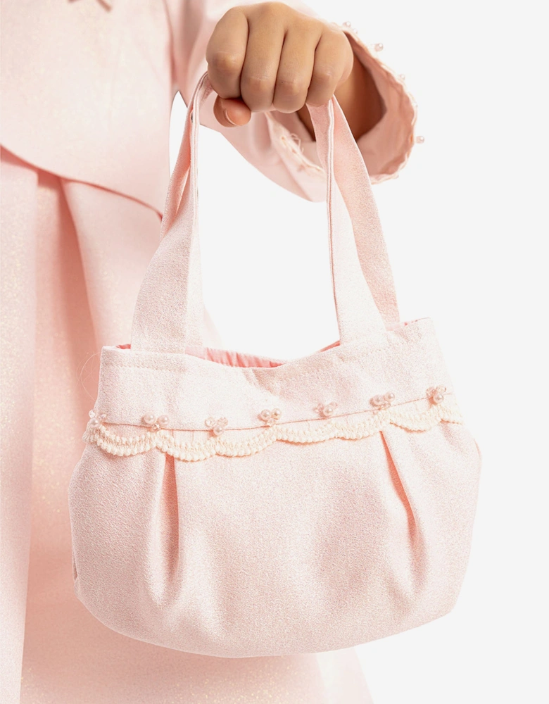 Girls Dress with Bolero and Matching Bag in Pink