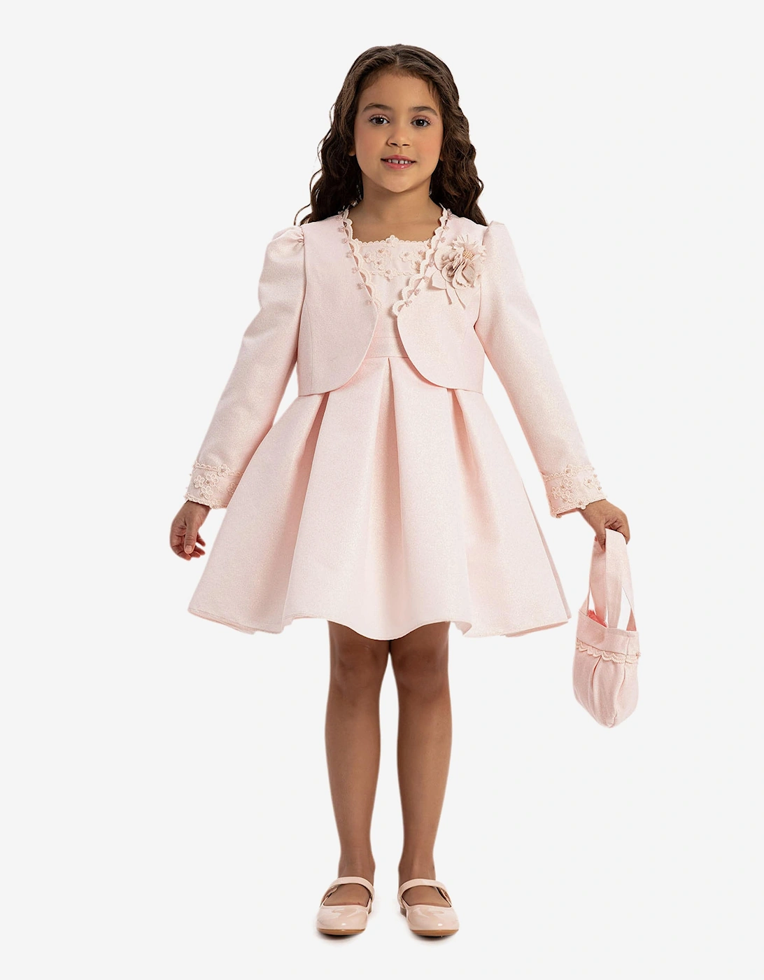Girls Dress with Bolero and Matching Bag in Pink, 7 of 6