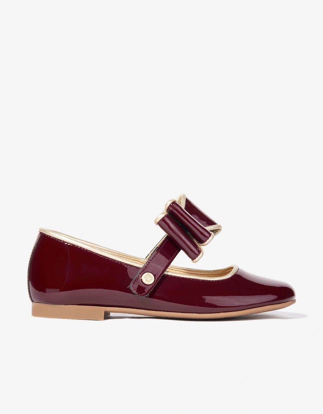 Girls Leather Mary Jane Bow Shoes in Red, 5 of 4