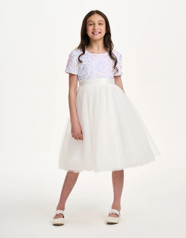 Girls Diamond Dazzle Dress in Blue