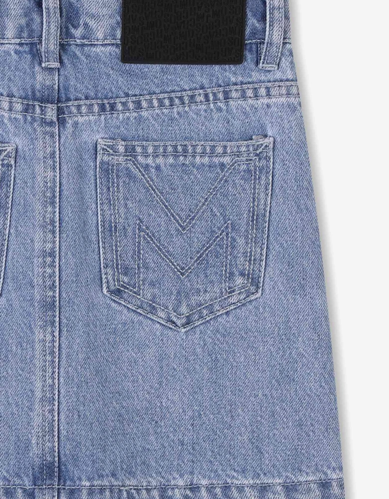 Girls Diamante Denim Skirt in Blue