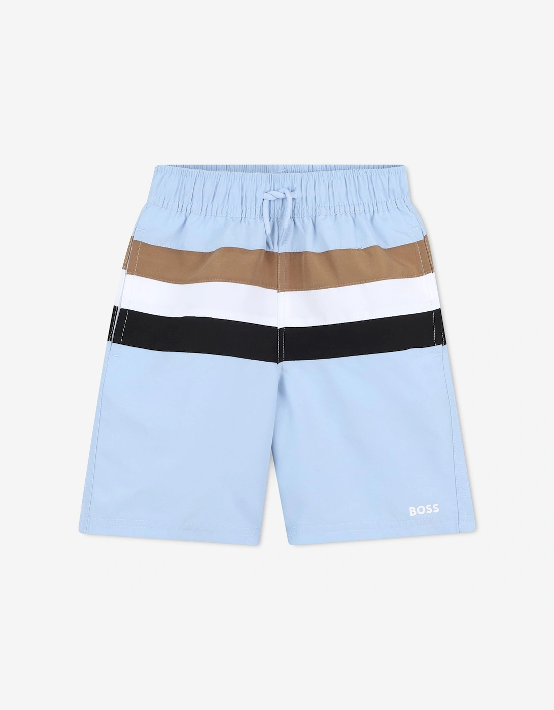 BOSS Boys Striped Swim Shorts in Blue, 5 of 4
