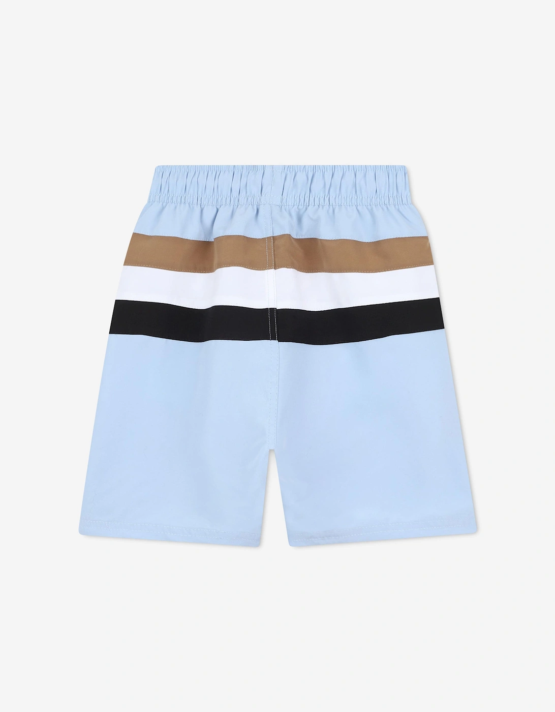 BOSS Boys Striped Swim Shorts in Blue