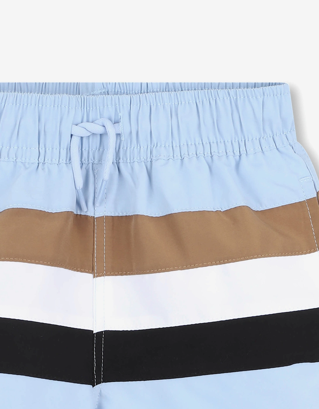 BOSS Boys Striped Swim Shorts in Blue