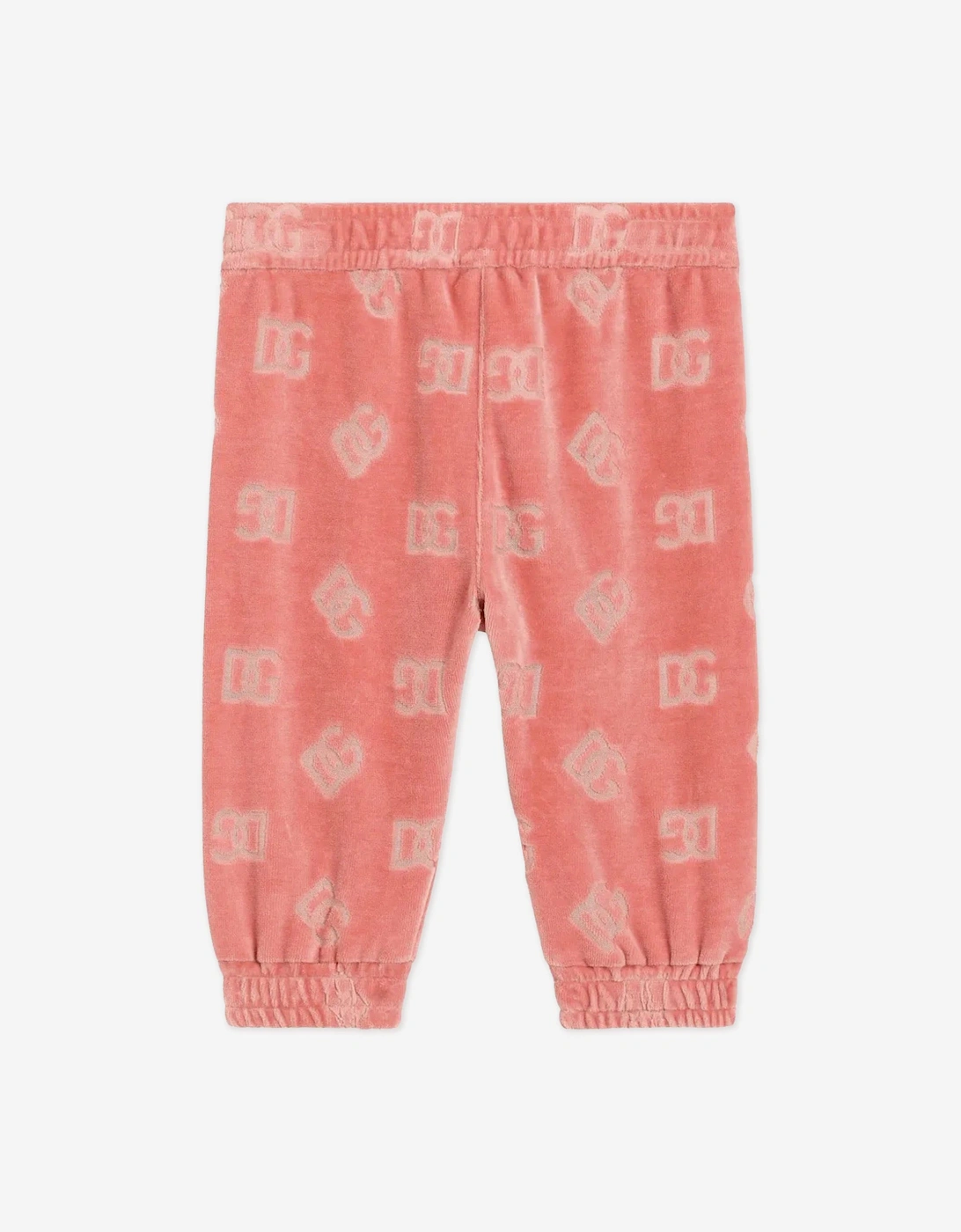 Baby Girls Jacquard Logo Joggers in Pink