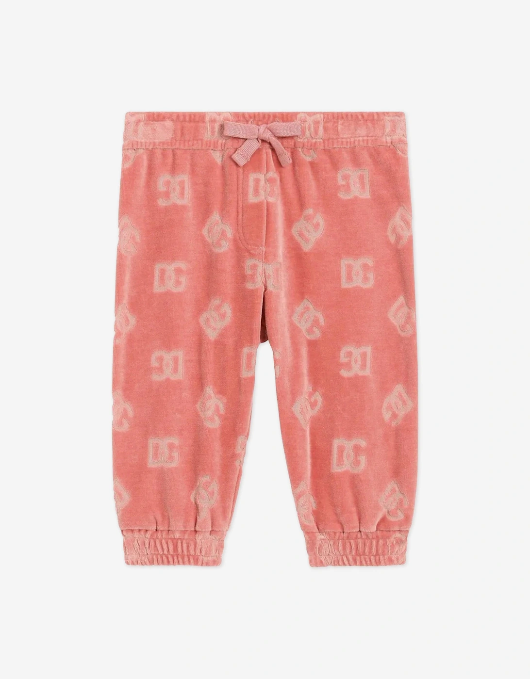 Baby Girls Jacquard Logo Joggers in Pink, 5 of 4