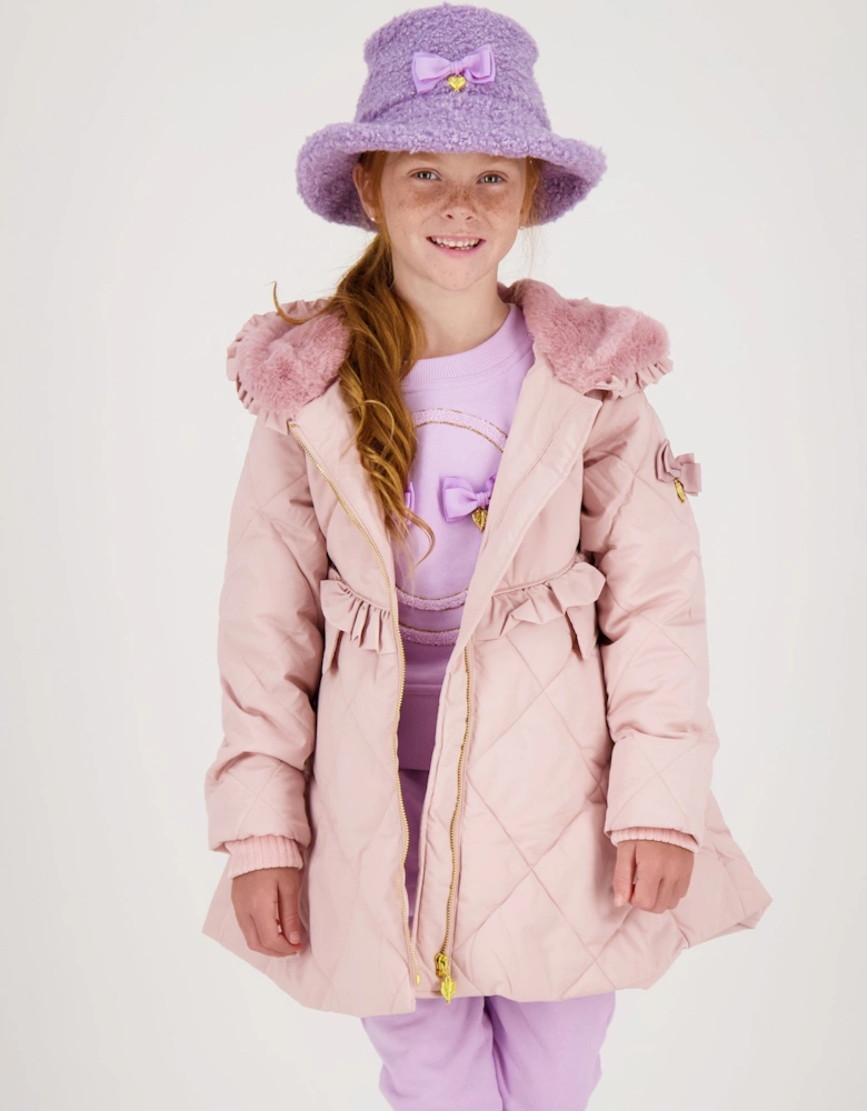 Angels Face Girls Maude Fleece Hat in Purple
