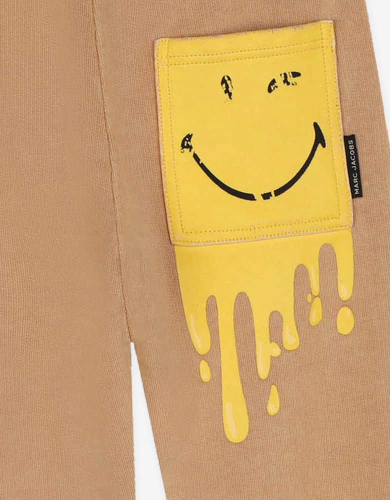 Kids Smiley Joggers in Brown