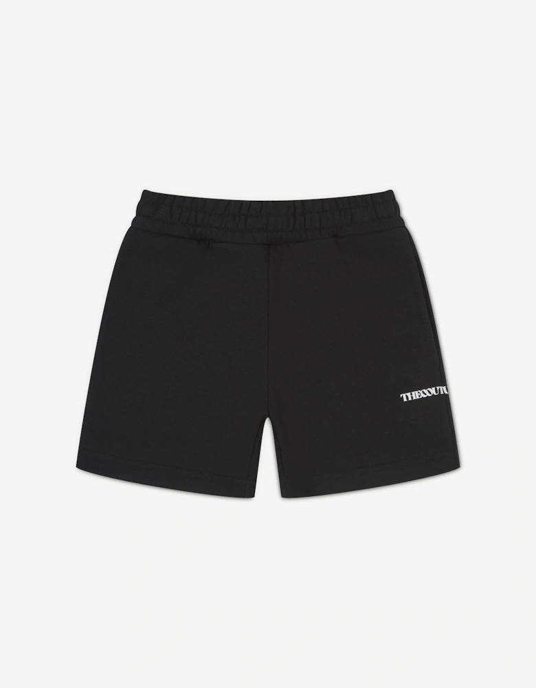 Kids Raw Seam Shorts in Black